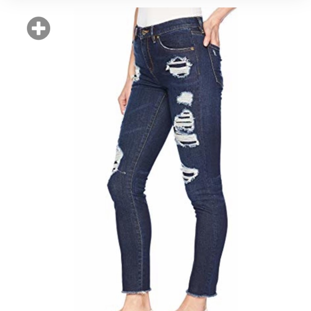 JUICY COUTURE  DENIM RIP & REPAIR SKINNY JEANS